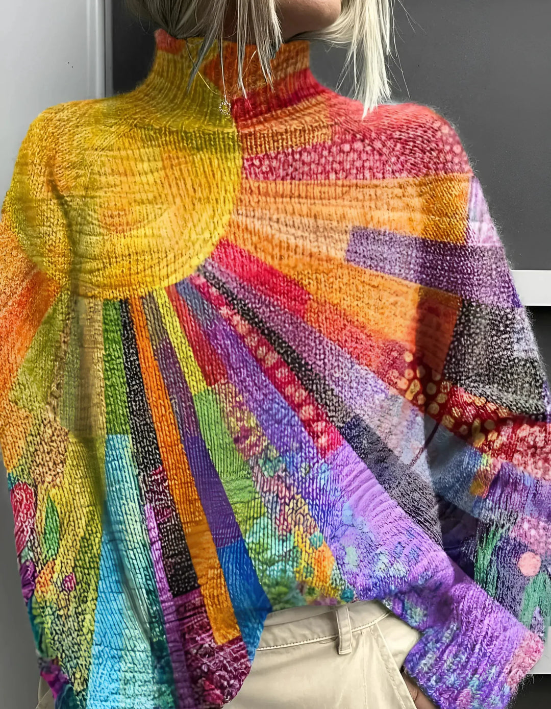 ALMA™| Bunte Rollkragensweater