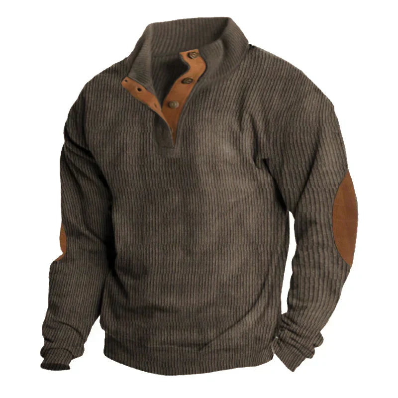 PHILIPP™ | Gerippter Knopf-Herrenpullover