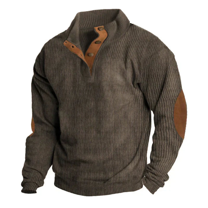 PHILIPP™ | Gerippter Knopf-Herrenpullover