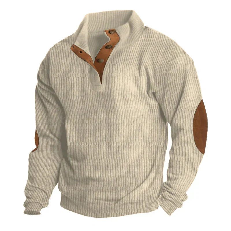 PHILIPP™ | Gerippter Knopf-Herrenpullover